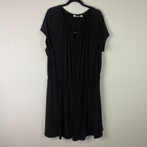 Susan Graver Liquid Knit Dress Skort Romper Size 1X Petite 1XP Short Sleeve